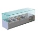 Vitrine à ingrédients vitrée 5 bacs GN1/4 Prof. 335mm L1200mm