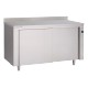 Meuble étuve inox adossé à portes coulissantes 1400x600x850mm