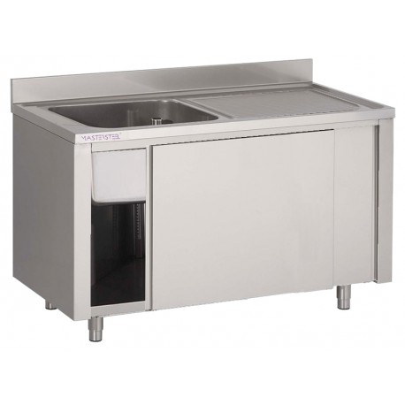 Plonge inox sur meuble 1 bac L1200XP600XH850MM EG droite