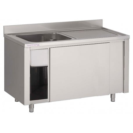 Plonge inox sur meuble 1 bac L1200XP700XH850MM EG droite