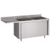 Plonge inox sur meuble esp.LV L1800XP700XH850MM EG gauche 2 bacs