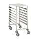 Chariot à échelles inox traiteur - 7 niveaux GN2/1 avec plateau inox