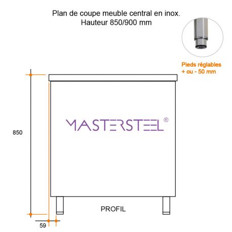 Meuble chauffant L1200XP700XH850MM
