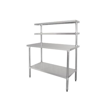 Table inox avec 2 étagères L1200xP600xH1500mm