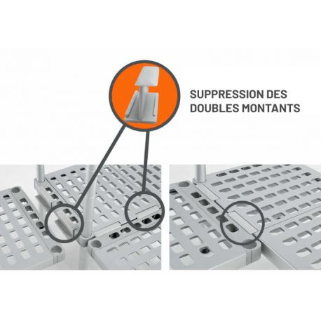 Rayonnage pour chambre froide 4 niveaux 1500x500xH1800mm - v3