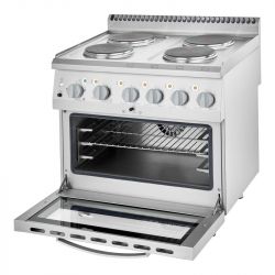 Fourneau 4 feux électriques sur four électrique ventilé GN1/1 - 600x400