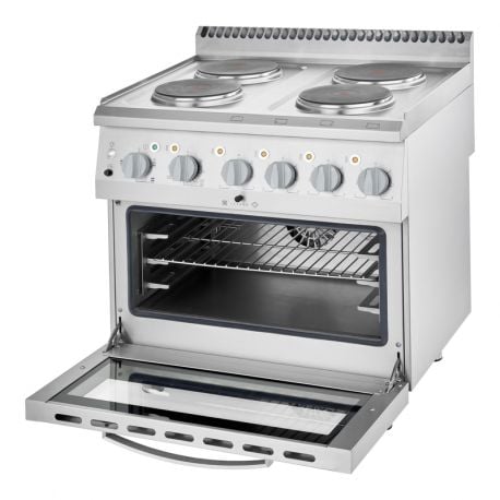 Fourneau 4 feux électriques sur four électrique ventilé GN1/1 - 600x400 - v2