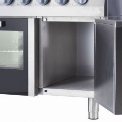 Fourneau 6 feux gaz sur four électrique statique GN2/1