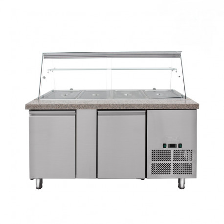 Salad'bar vitre bombée 2 portes - 4XGN1/1