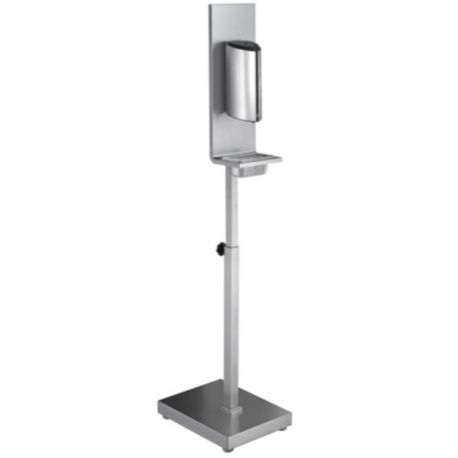 Support mobile inox Ep.0,8mm avec distributeur automatique de savon