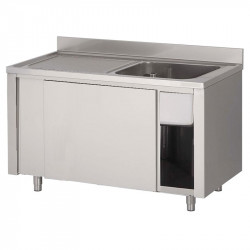Plonge inox sur meuble 1 bac L1000XP700XH850MM EG gauche