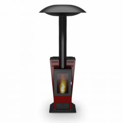 Parasol chauffant à pellet 15kW Rouge