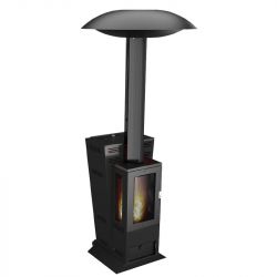 Parasol chauffant à pellet 15kW Noir