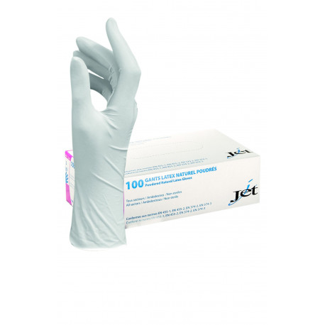 Gants latex poudré transparent T9 L - 100 pièces - v2