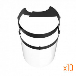 Visière de protection noire - Lot de 10