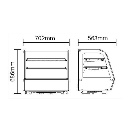 Vitrine réfrigérée à poser panoramique 120 Litres - v2
