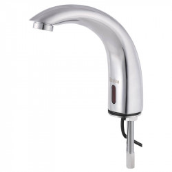 Robinet mural à une eau avec manette isolante et col de cygne haut  Table  inox, lave mains inox, étagère inox, billot de boucher, plonge inox  professionnelle, bac gastro inox, lavabo inox