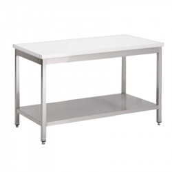 Table de découpe inox avec étagères L1200xP700xH850mm