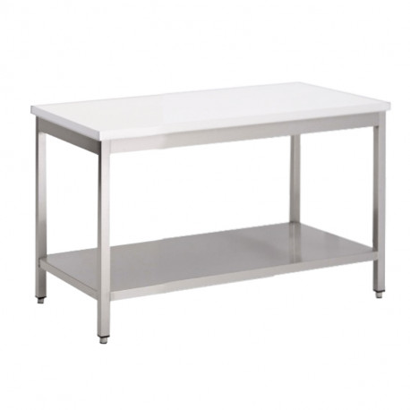 Table de découpe inox avec étagères L1200xP700xH850mm