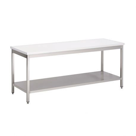 Table de découpe inox avec étagère L1800xP700xH850mm