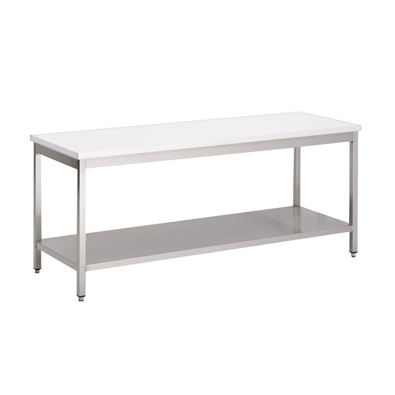 100x80 cm Table inox + étagère