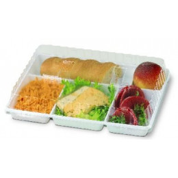 Couvercle plateau repas plastique transparent 231x290mm (50 pièces)