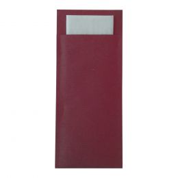Pochette serviette kraft bordeaux 20x8,5cm (5x100p.)
