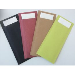 Pochette serviette kraft noire 20x8,5cm (5x100p.)