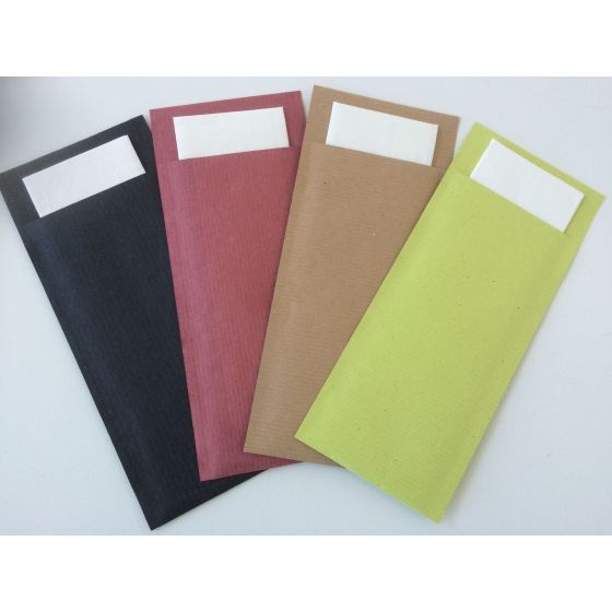 Pochette serviette kraft bordeaux 20x8,5cm (5x100p.)