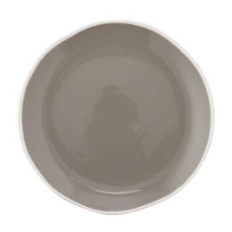 Assiette coupe plate ronde taupe porcelaine Ø 21 cm Rim (6p.)