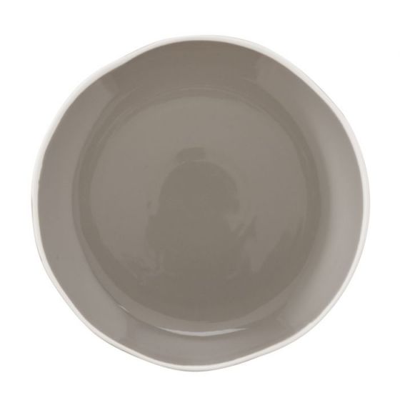 Assiette coupe plate ronde taupe porcelaine Ø 24 cm Rim(4p.)