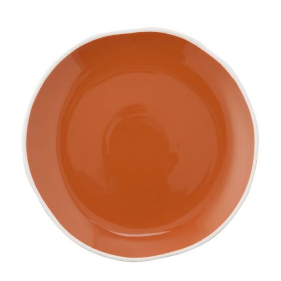 Assiette coupe plate ronde terracotta porcelaine Ø 21 cm Rim(6p.)