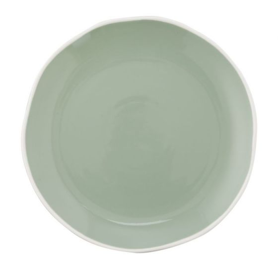 Assiette coupe plate ronde vert d'eau porcelaine Ø 21 cm Rim(6p.)