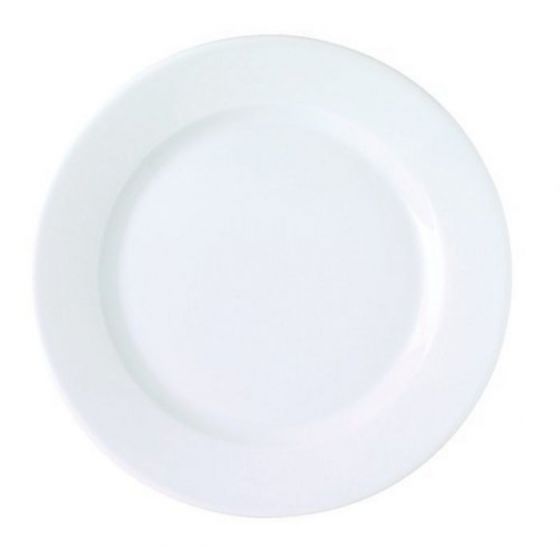 Assiette plate rond blanc porcelaine Ø 22,5 cm(12p.)