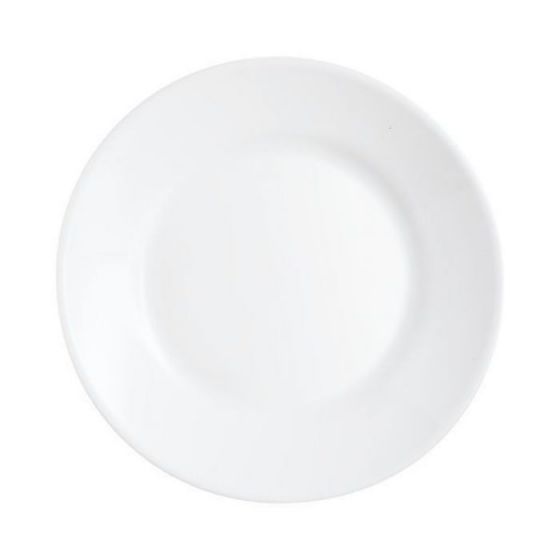 Assiette plate ronde blanc verre Ø 19 cm Restaurant Blanc(6p.)