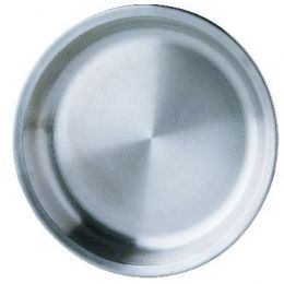 Plateau à fruits de mer rond gris inox Ø 28 cm