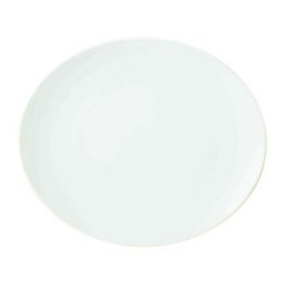 Assiette à steak ovale blanc porcelaine 25,50x30 cm (6p.)