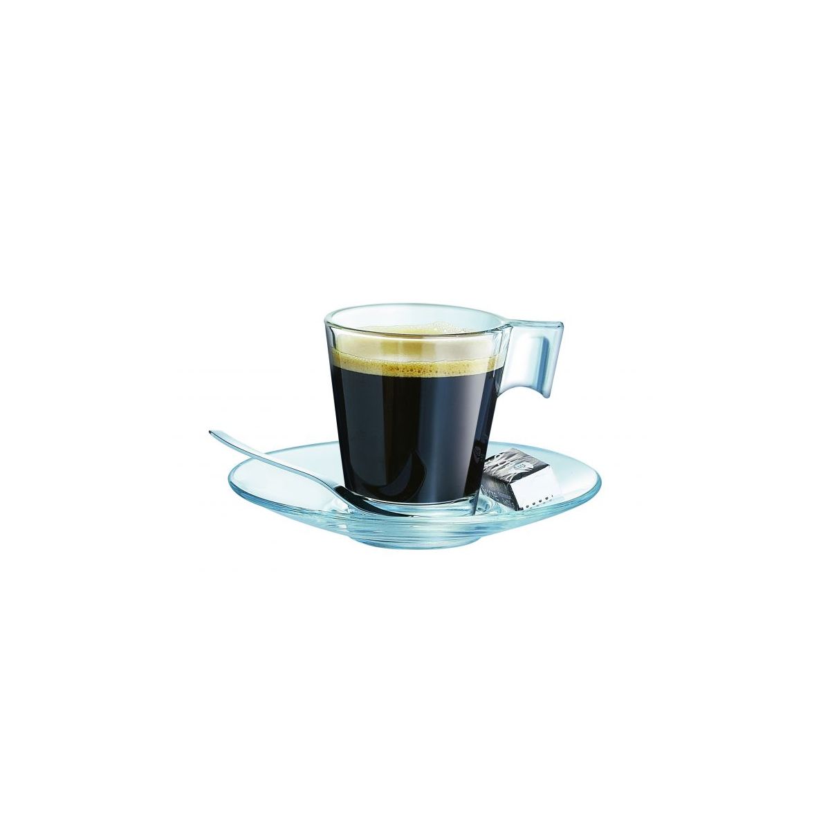 Sous-tasse à expresso rond transparent verre Ø 12 cm Aroma (6p