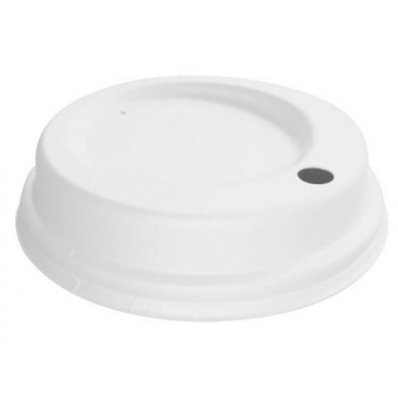 Couvercle rond blanc bagasse Ø 9 cm(50 pièces)