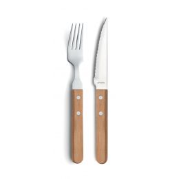 Couteaux à steack en inox/bois 21 cm (12p.) - v2