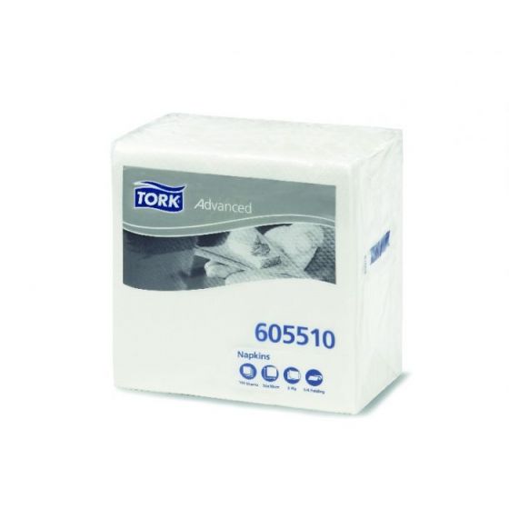Serviettes blanches 30X30 cm ouate de cellulose 17g/m² (48x100p.)