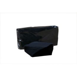 Serviettes cocktail noires 20x20 cm ouate de cellulose 16,5g/m² (50x100p.)