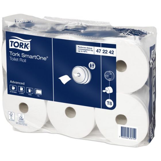 Papier hygiénique blanc en ouate de cellulose (x6p.) Tork T8