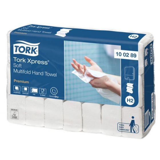 Essuie-mains en ouate de cellulose 21x25,50 cm Tork H2 (x21p.)