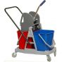 Chariot de ménage avec presse 2 seaux gris 17,50 l