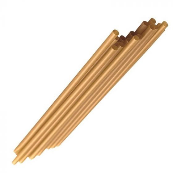 Paille marron Ø 6 mm 14 cm en fibre de canne à sucre (850 pièces)