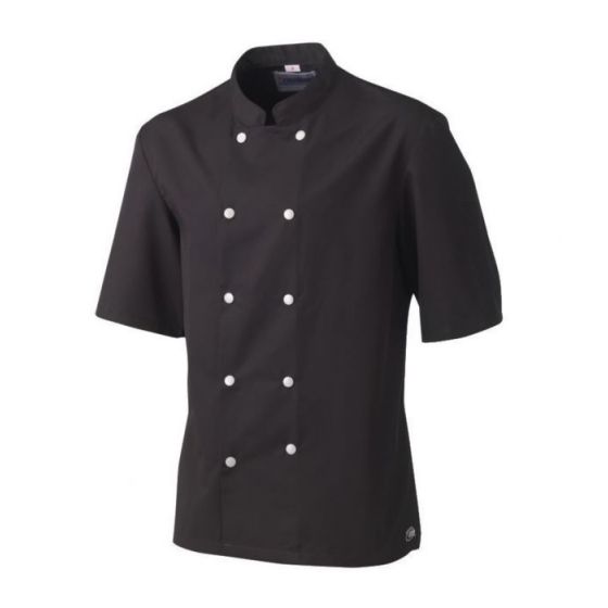 Veste de cuisine homme manche courte noire taille 1 Blake