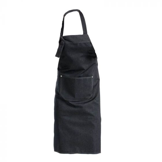 Tablier à bavette denim noir taille unique Chaud Devant