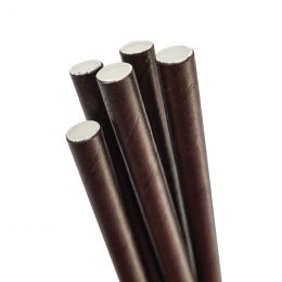 Paille noire papier Ø 0,60 cm (250 pièces)