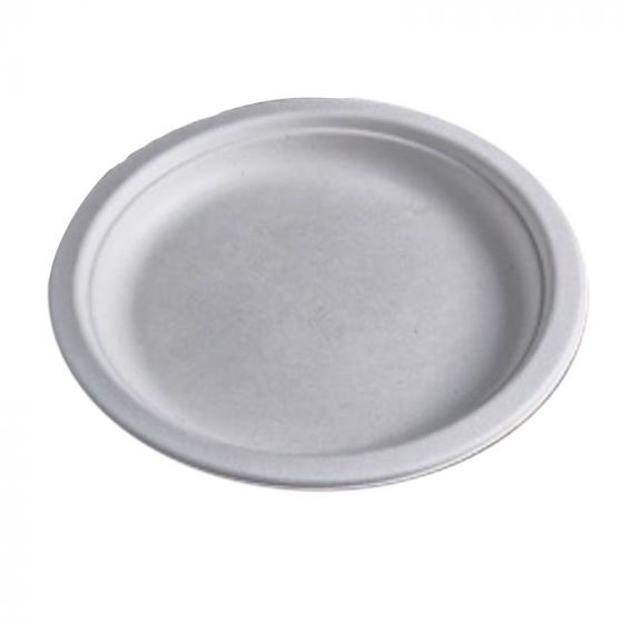 Assiette blanche jetable biodégradable Ø 26 cm (50 pièces)